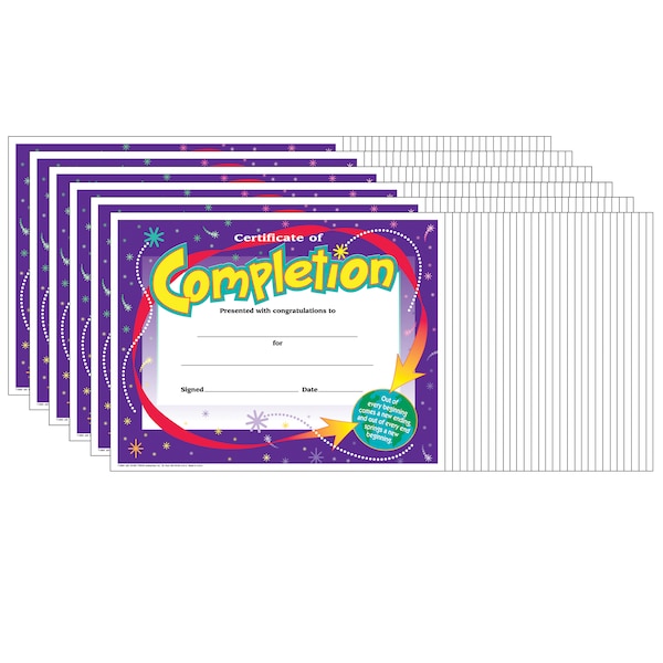 Trend Enterprises Certificate of Completion Colorful Classics Certificates, 30/Pk, PK6 T2963 - main